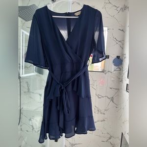 Altard State Navy Blue Ruffle Dress